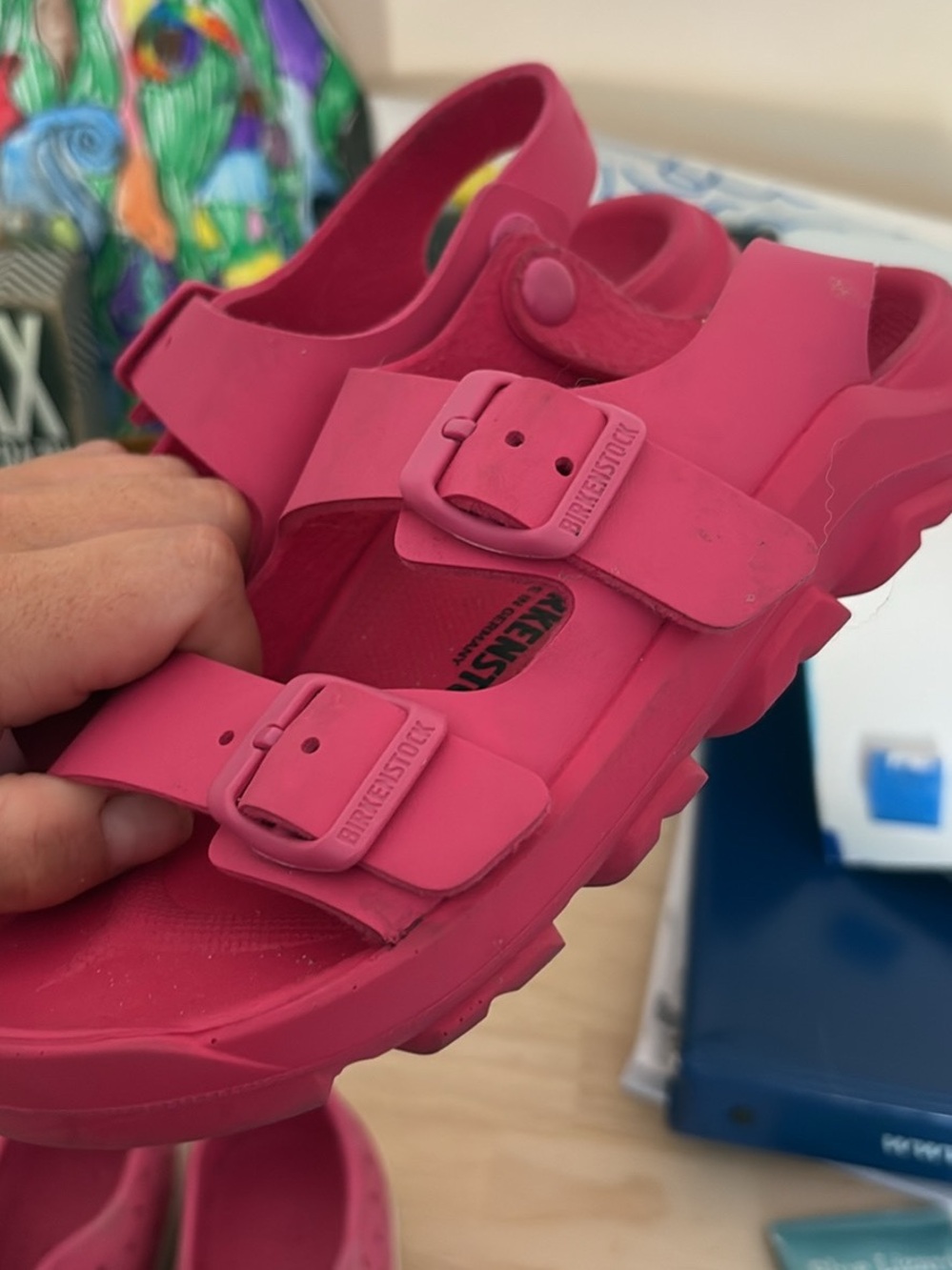 Pink Lovers! Birkenstock Hot Pink Two-Buckle EVA Sandal!